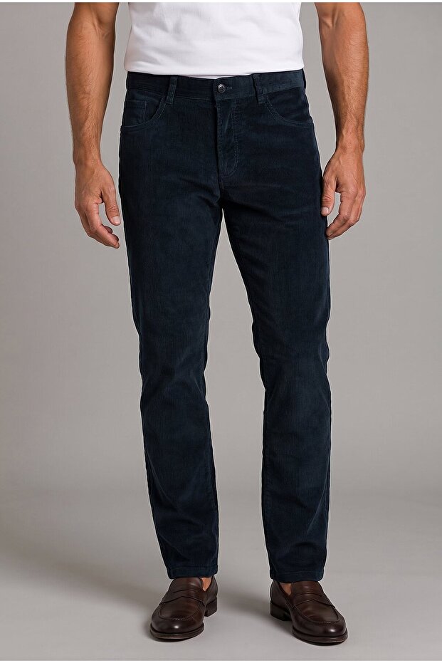 Light Navy Blue Velvet Zippered Sports Pants