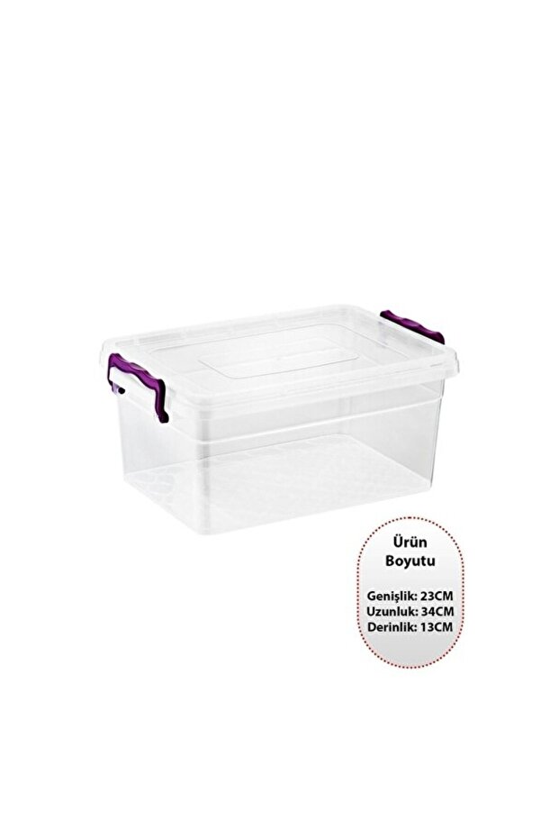 Transparent Food Storage Container, with Lid, Space-Saving, with Handle, 7.5 L