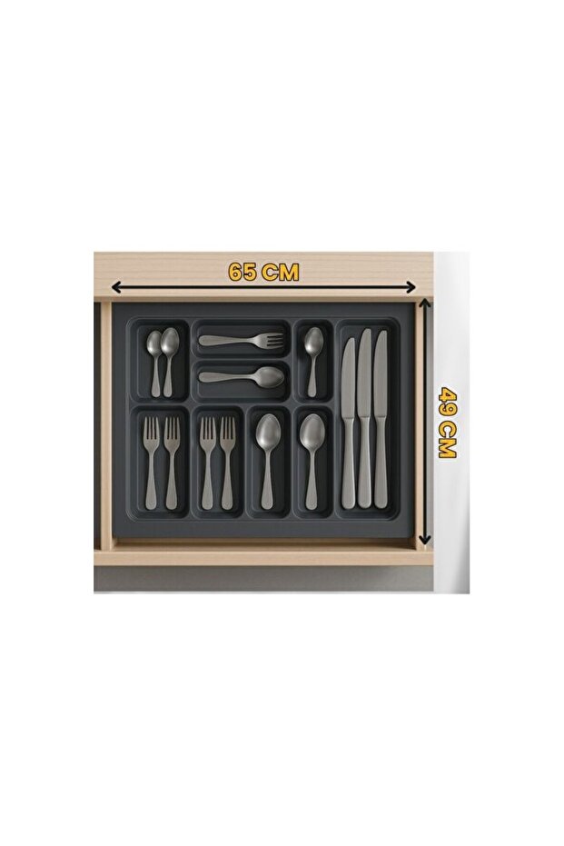 Stylish 65X49 cm Anthracite Multi-Compartment Storage Solution