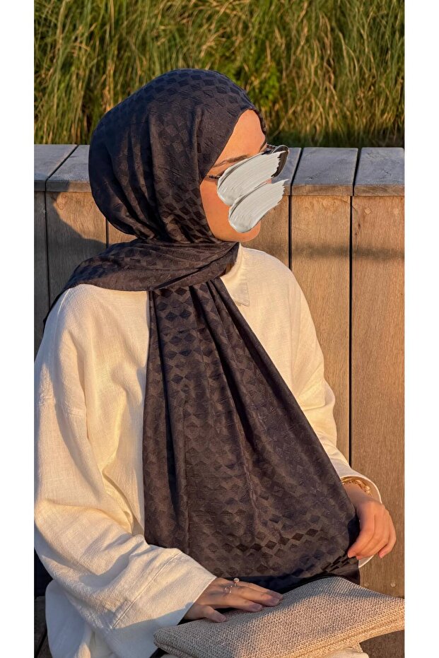 شال جاكار قطني فاخر - أنثراسايت