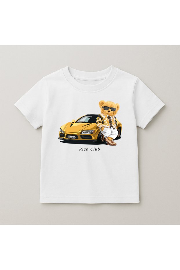 Teddy Bear Printed Crew Neck Cotton Short Sleeve Kids & Youth T-Shirt