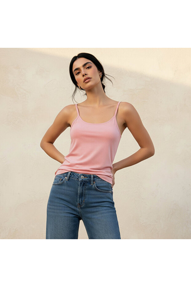 Slim Fit Tank Top with Spaghetti Straps