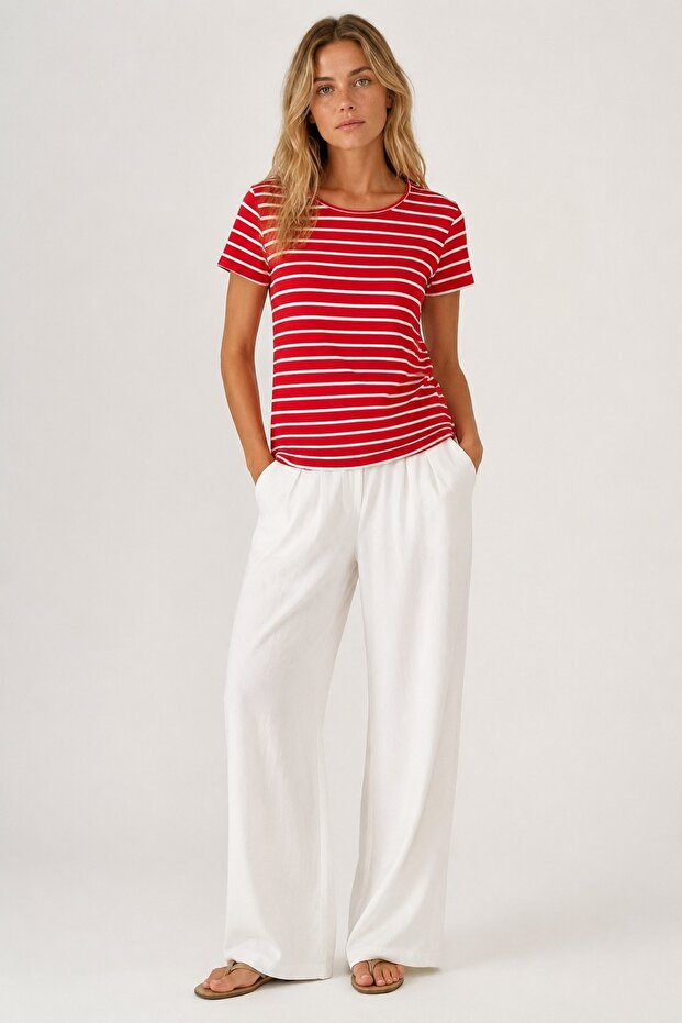Solis Striped Women's Sausage Collar T-Shirt