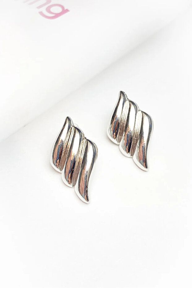 Wavy Design Silver Color Earrings