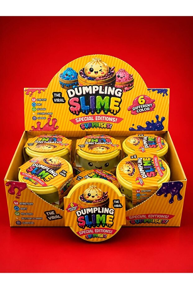 simli slime oyuncak çin mantısı slime 10 cm kutuda