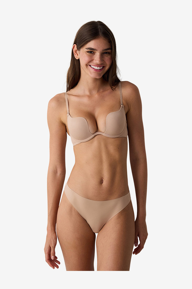 Women Shelly Push Up Beige Wired Padded Bra