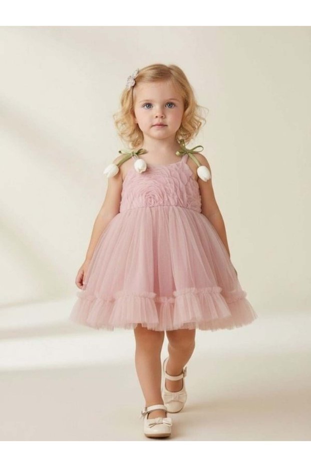 Girl's Design Tulip Detailed Evening Dress