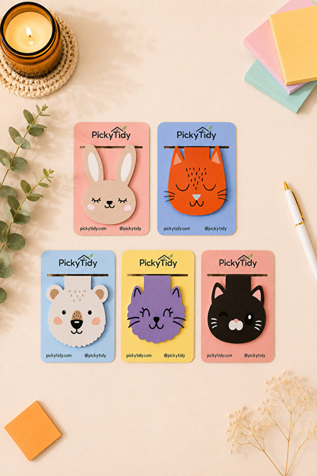 Special Magnetic Bookmarks Cute Animals Set of 5