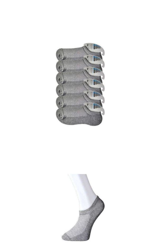 Gray Men's Invisible Socks 6 Pairs
