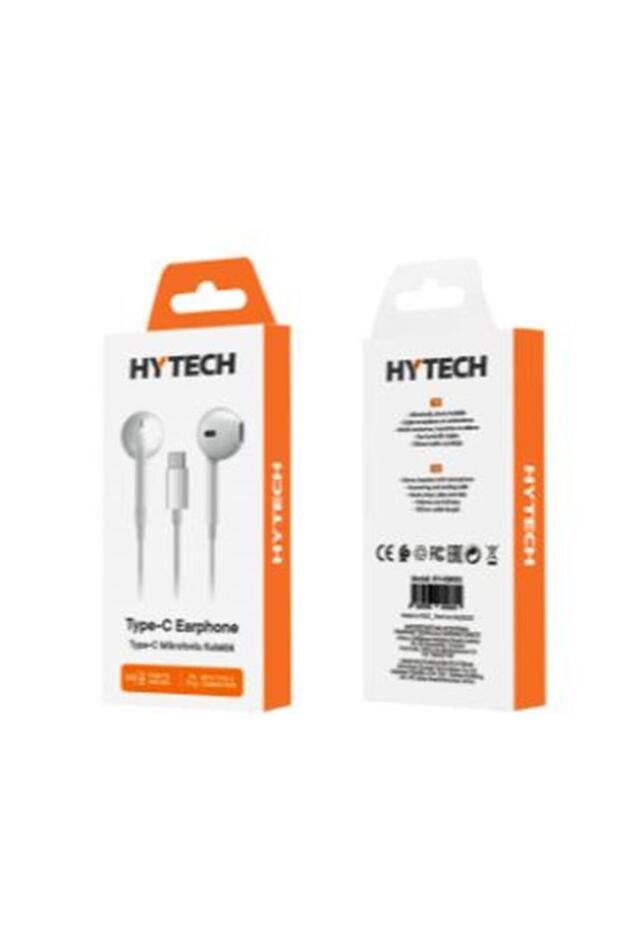 Hytech HY-XBK53 TypeC هاتف متوافق مع سماعة رأس بيضاء داخل الأذن مع ميكروفون