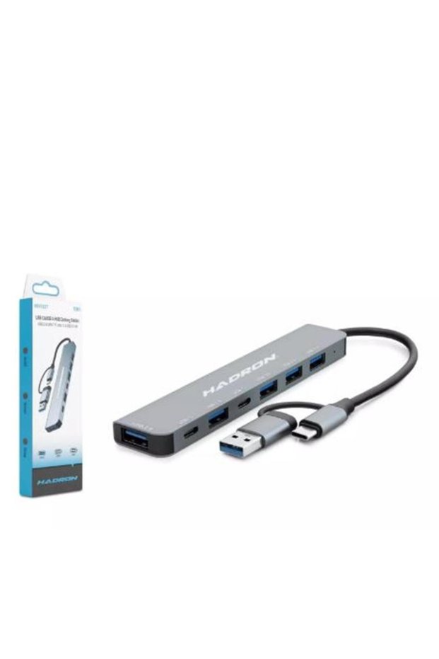Hadron hdx7827 type-c hub 2-type-c + 4-usb3.0 + 7in1 grey
