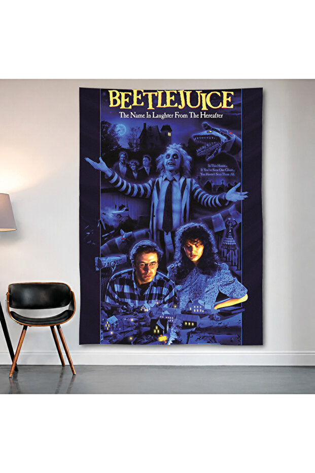 Beetlejuice Wall Drape Wall Tapestry First Quality Satin Fabric Poster