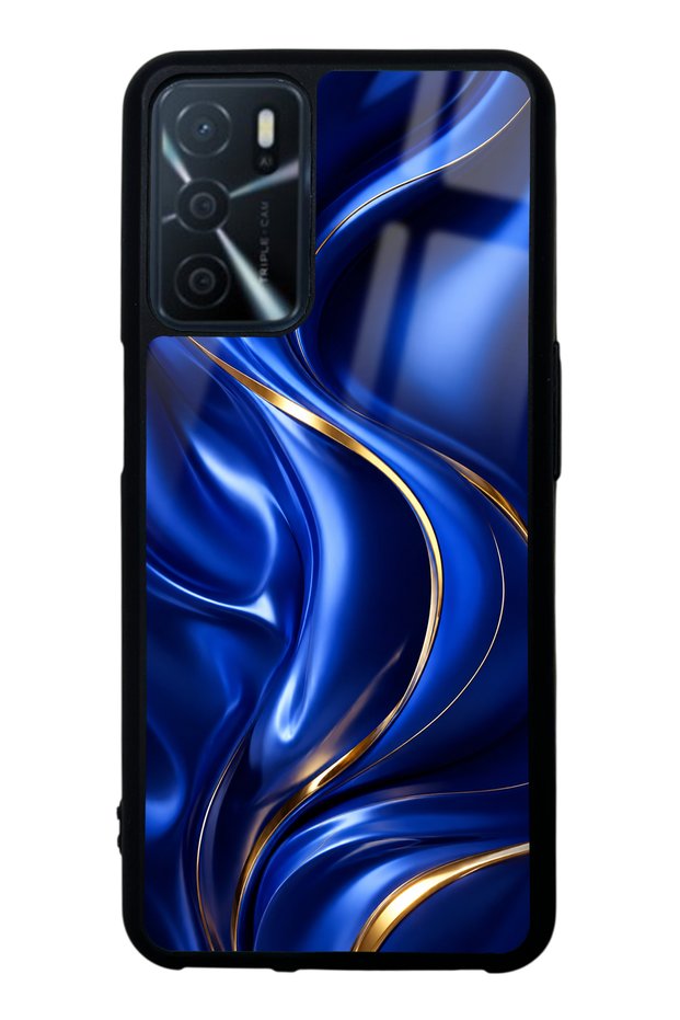 Oppo A16 Royal Sapphire Flow Design Glossy Phone Case