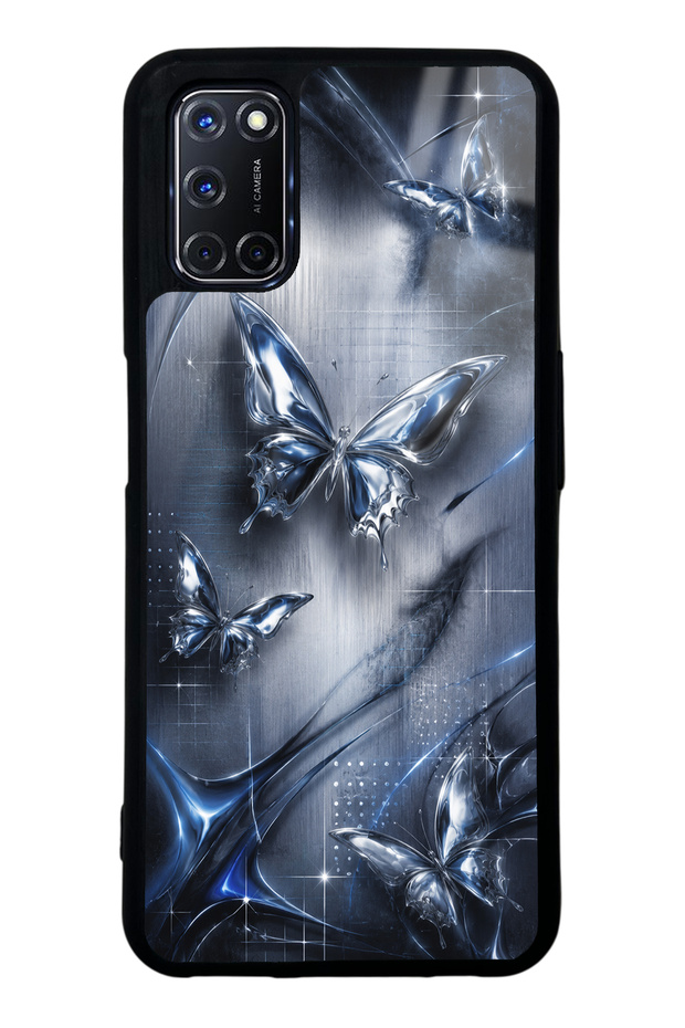 Oppo A52 Midnight Chrome Butterfly Design Glossy Phone Case