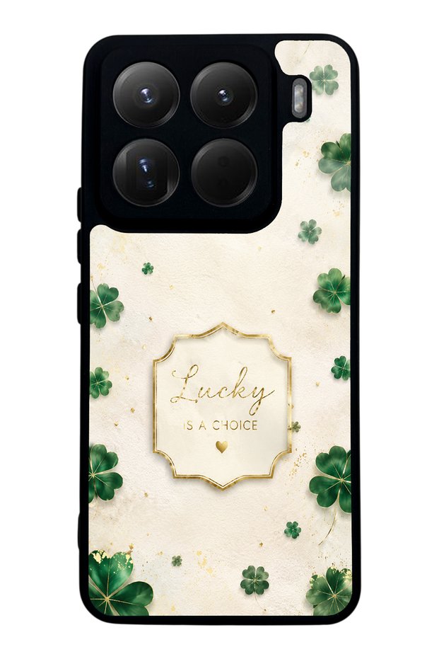 Xiaomi 15Pro Ivory Lucky Clover Design Glossy Phone Case