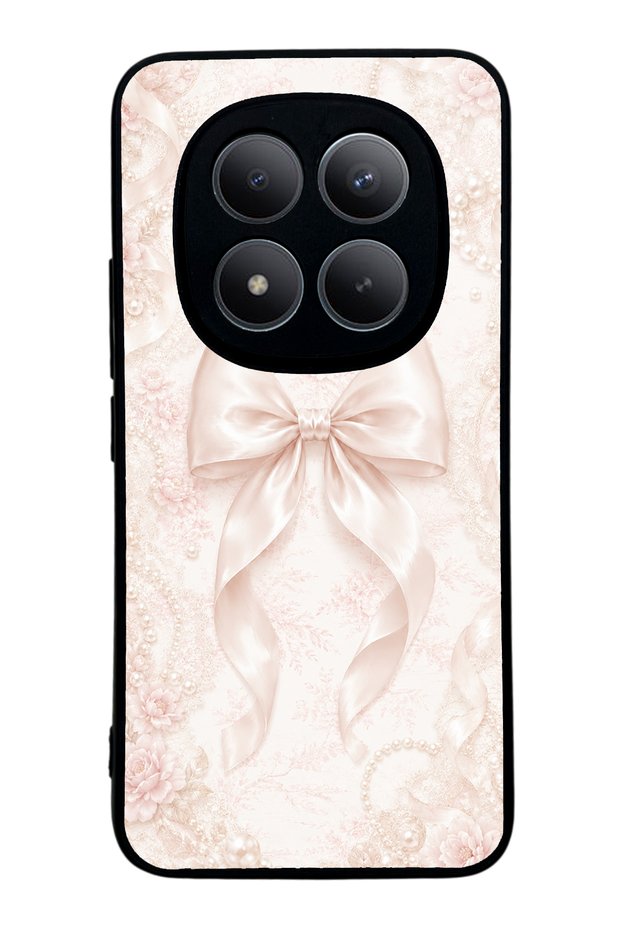 Xiaomi Redmi Note 15 Pro Plus Glossy Phone Case with Blush Pearl Bow Design