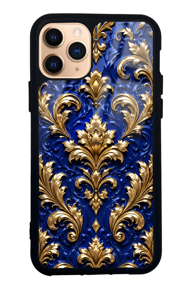 iPhone 11 Pro Royal Sapphire Baroque Design Glossy Phone Case