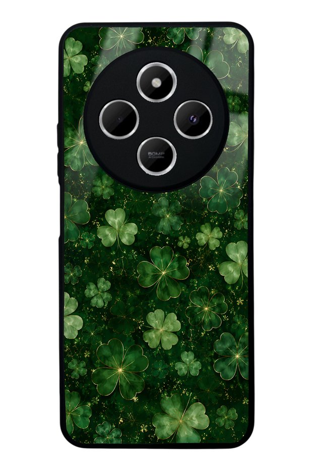 Xiaomi Redmi 14C Emerald Lucky Clover Design Glossy Phone Case