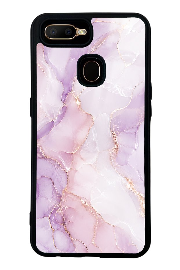 Oppo A5S Lavender Rose Marble Design Glossy Phone Case