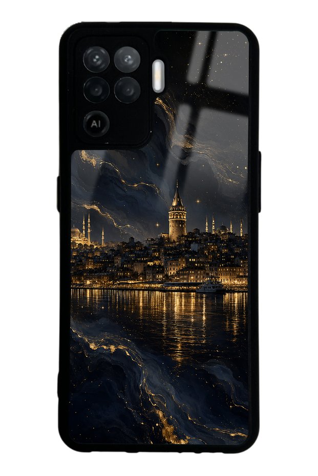 Oppo Reno 5 Lite Golden Galata Night Design Glossy Phone Case