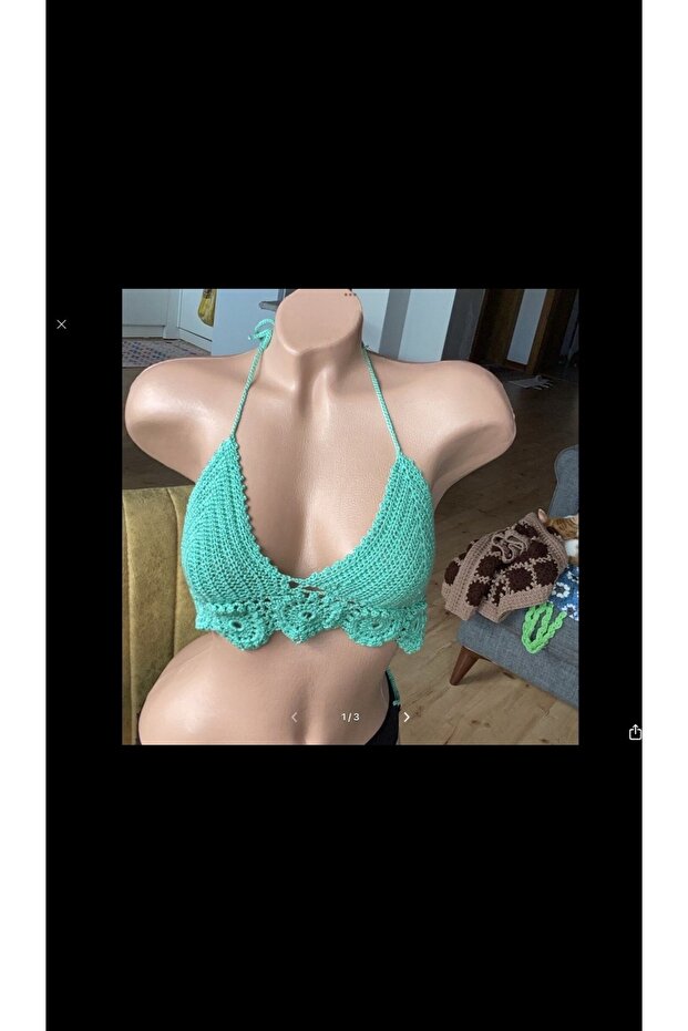 El örgüsü bikini üst