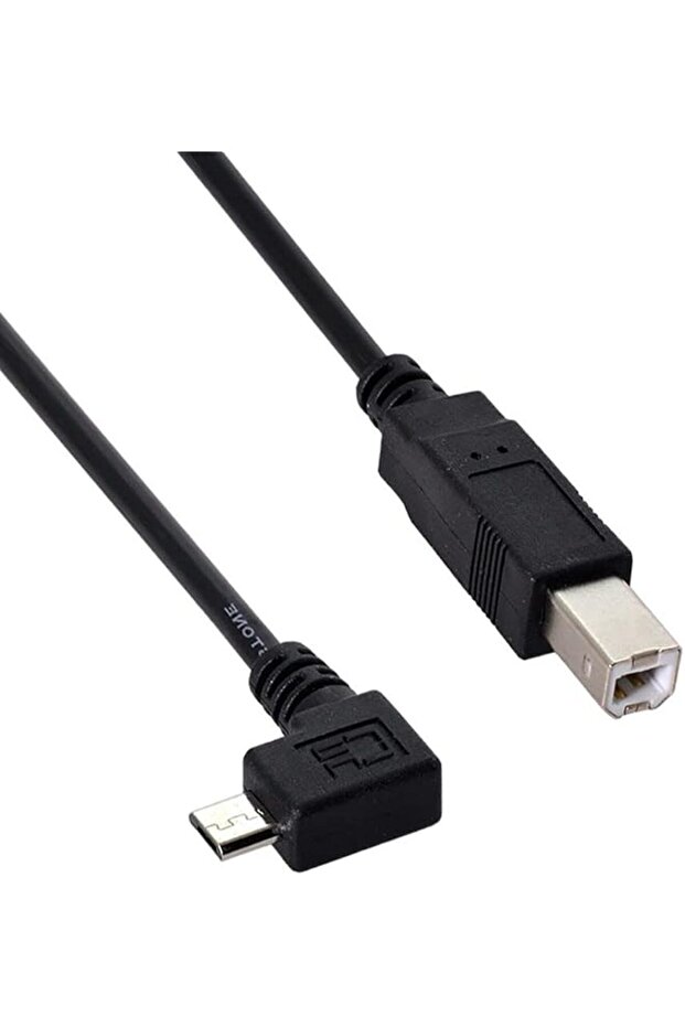 Left Angled 90 Degree Micro USB OTG to Standard B Type Printer Scanner Hard Disk Cable 60cm