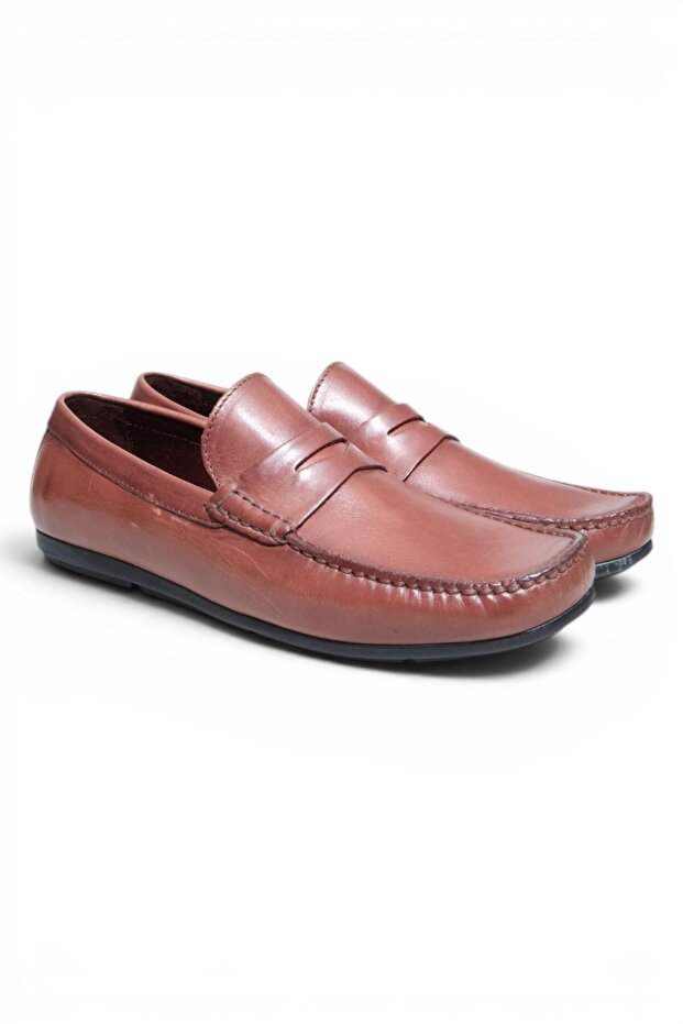 Brown Hera Brown Laceless Genuine Leather Men's Shoes