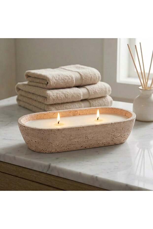 Marble Dough Bowl 10" Inches Travertine Key Bowl For Dining Table Décor, Ideal Decorative Bowl