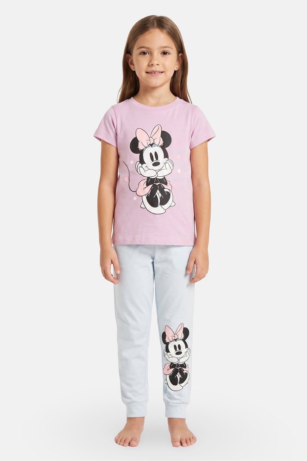 Kids Girl 2 Pieces Micky And Friends Print Top And Pants Pyjama Set, Multicolor
