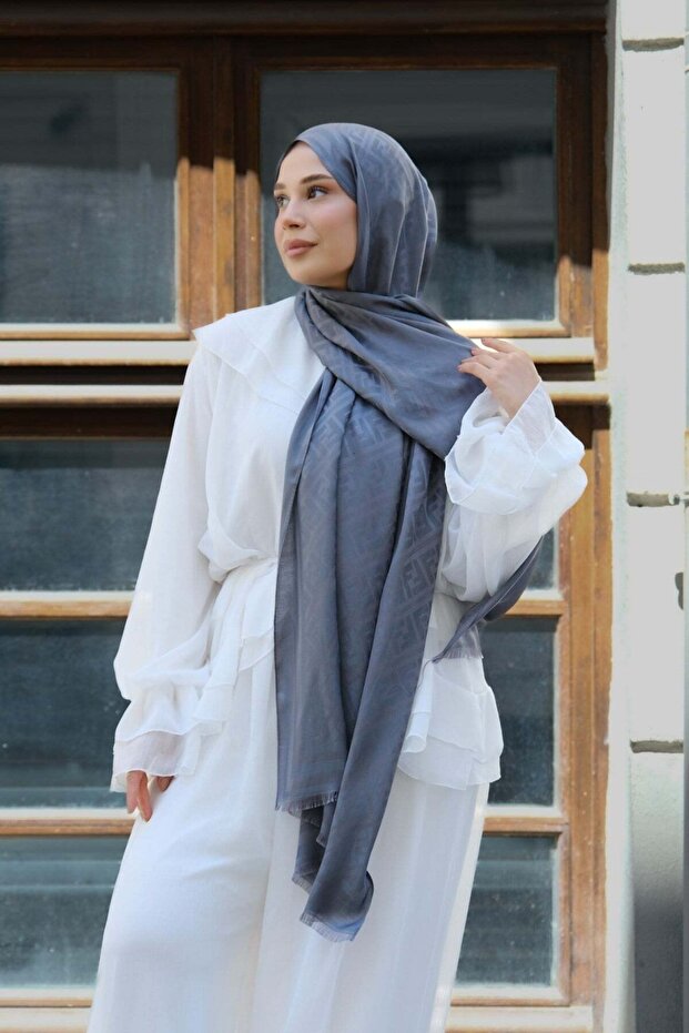 F Pattern Premium Shawl-Anthracite