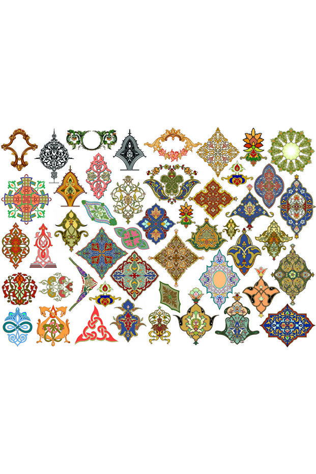 مجموعة ملصقات ذات إطار ونقوش تقليدية (21×31 سم، مجموعة واحدة)