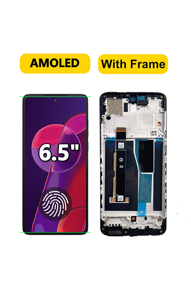 شاشة AMOLED جديدة مع إطار لهاتف موتو G84، شاشة LCD تعمل باللمس مع محول رقمي لهاتف موتو G84.