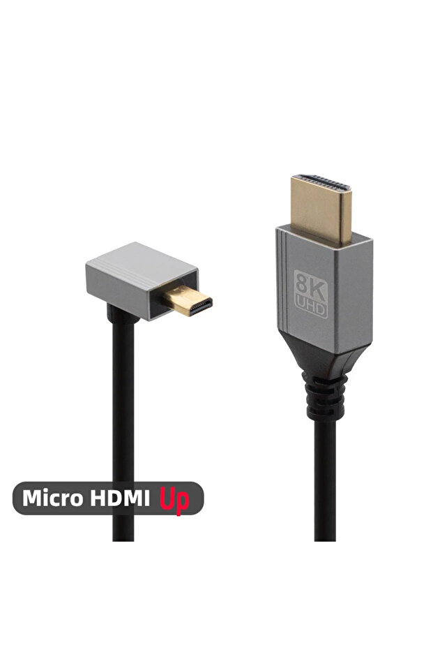 كابل BSN 0.5 متر MicroHD Up Mini/Micro HDMI متوافق مع تقنية 8K UHD بزاوية 90 درجة لأعلى/لأسفل/يسار/يمين