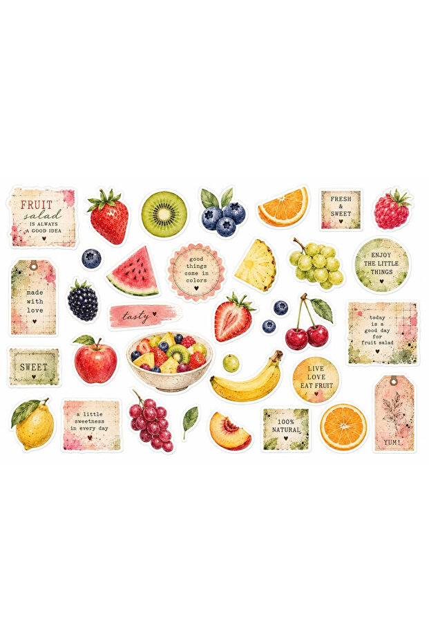 Fruits Themed Sticker Set (30X21 cm 1 Piece)