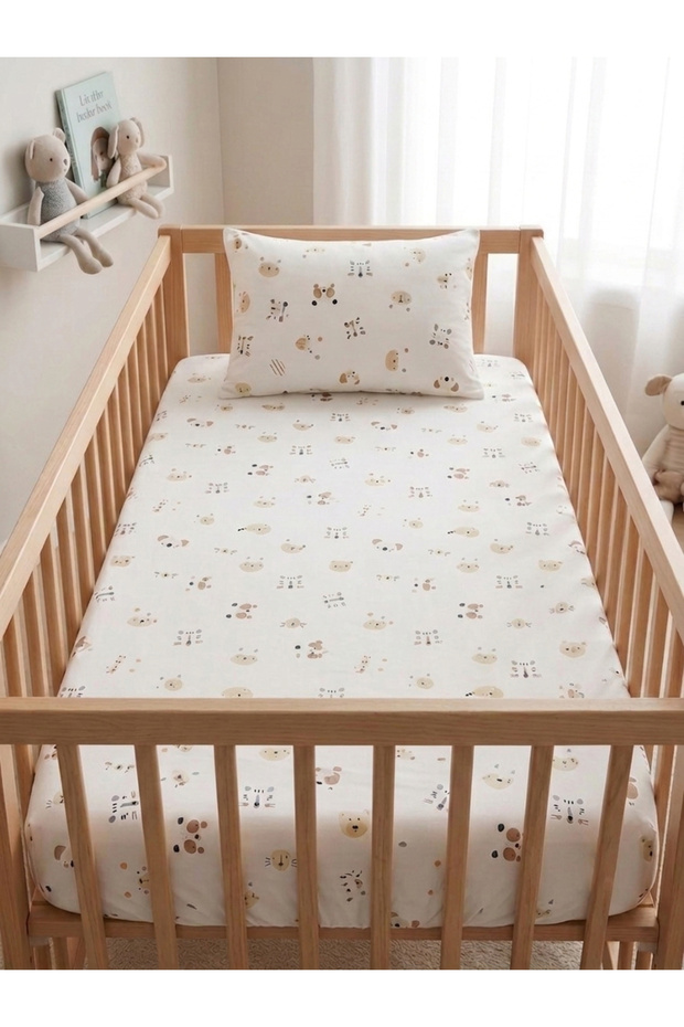 100% Cotton Interlock Soft Baby Bed Sheet and Pillowcase Set 60X120 cm Bed Sheet 35X45 cm Pillowcase