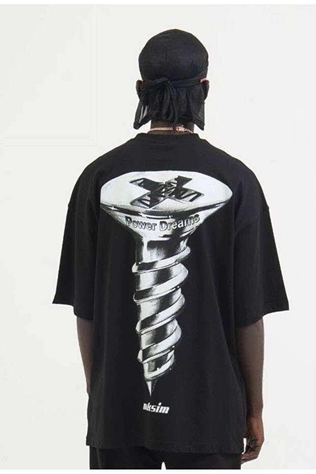 Black Unisex Oversize 100% Cotton Crew Neck Short Sleeve T-Shirt