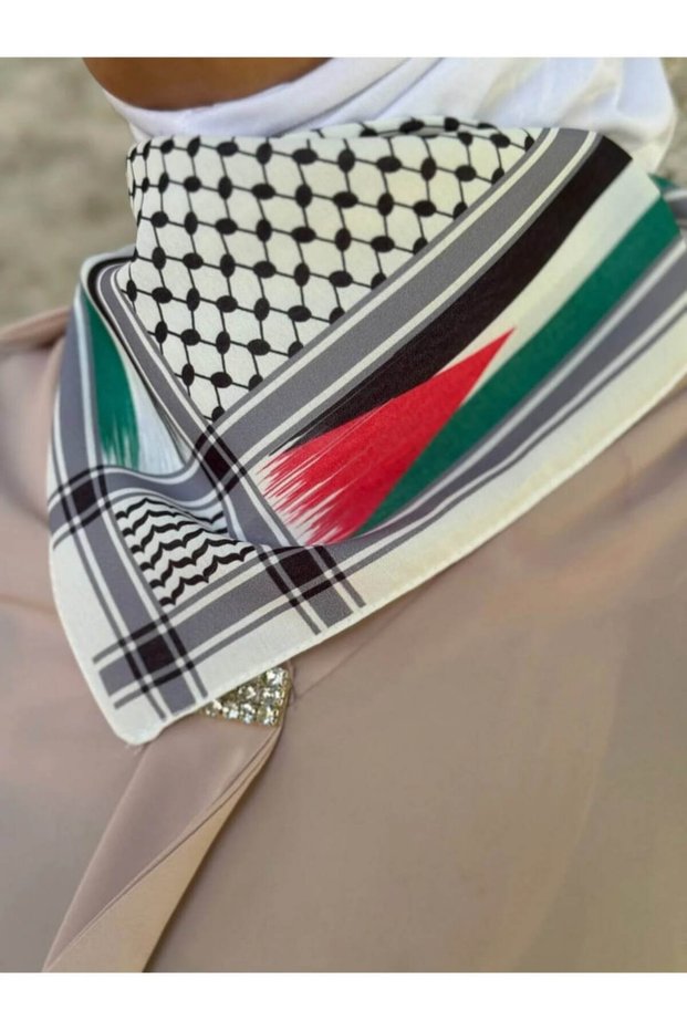 Palestine Themed Scarf 50X50 Unisex Suitable for Daily Use Puşi Shawl Kefiye Palestine Flag
