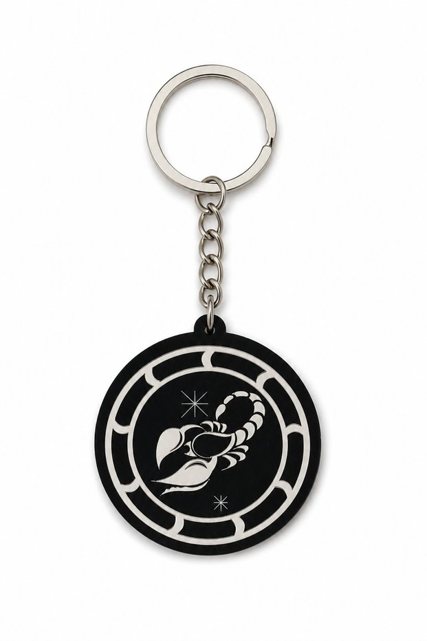 Zodiac Sign Keychain Scorpio - Plexiglass Gift Zodiac Themed Keychain, Birthday Gift