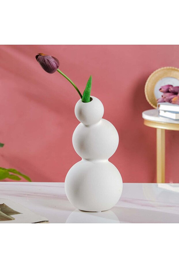 مزهرية سيراميك طويلة بتصميم فقاعي للبراعم