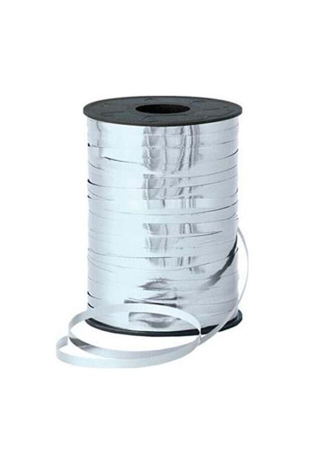 Shiny Metallic Raffia 8mm 200 Meters Silver - 2 Pieces