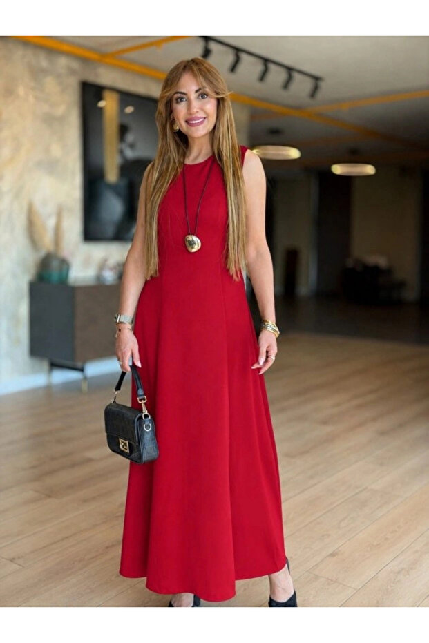 Women's sleeveless maxi viscose dress