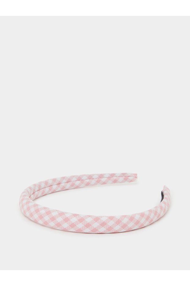 Teen Girls Pink Checked Headband