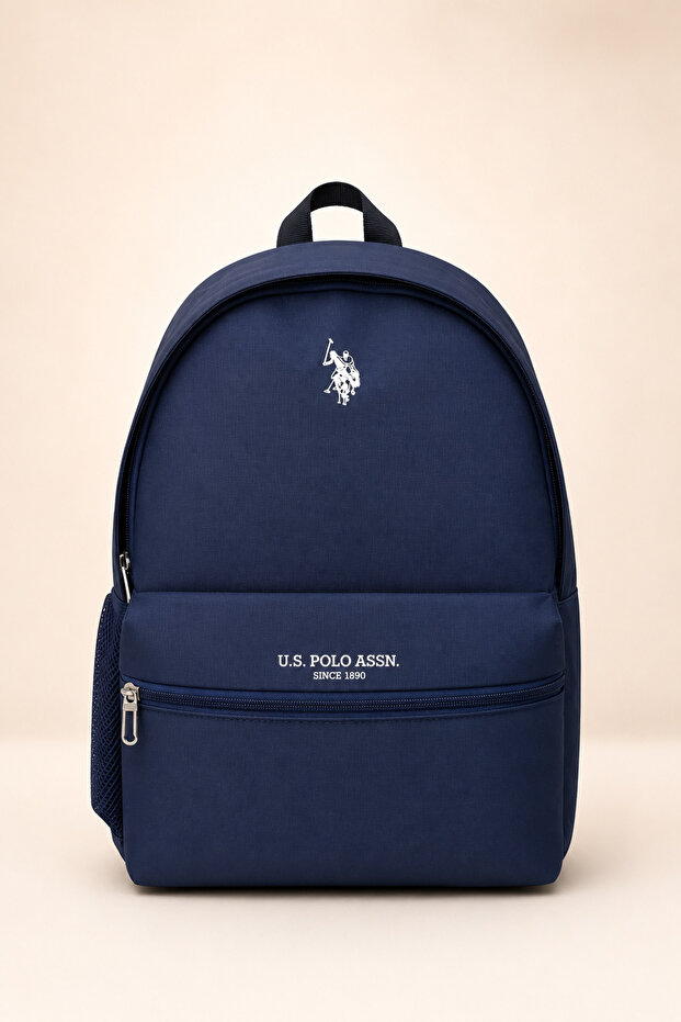 Navy Blue Unisex School Backpack Daily Travel Waterproof with Laptop Compartment