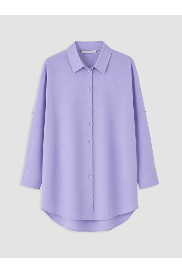 Lilac 100% Cotton Women's Shirt Tunic
