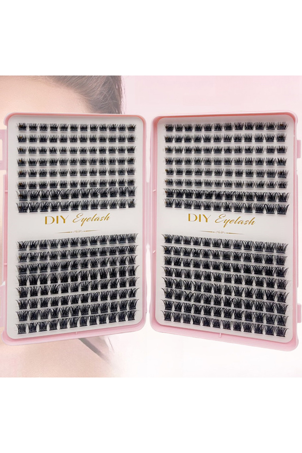 Model-4 Thick & Fluffy DIY Cluster Lashes 30D/100D Mixed Density Mixed Length Individual Eyelash Ext