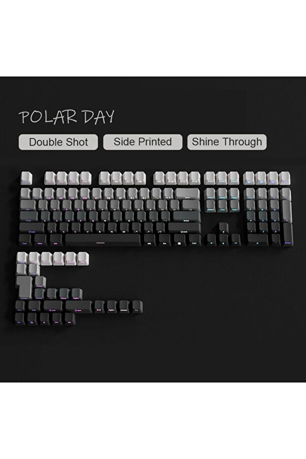 أغطية مفاتيح SidePrint Polar Day 2026 الأصلية، شفافة، محفورة جانبياً، أصلية 13
