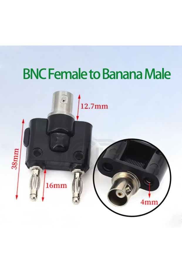 BNC F to Banana M 1PCS BNC to Banana Adapter BNC To Two Dual 4mm Banana Male Plug & Female Jack RF C