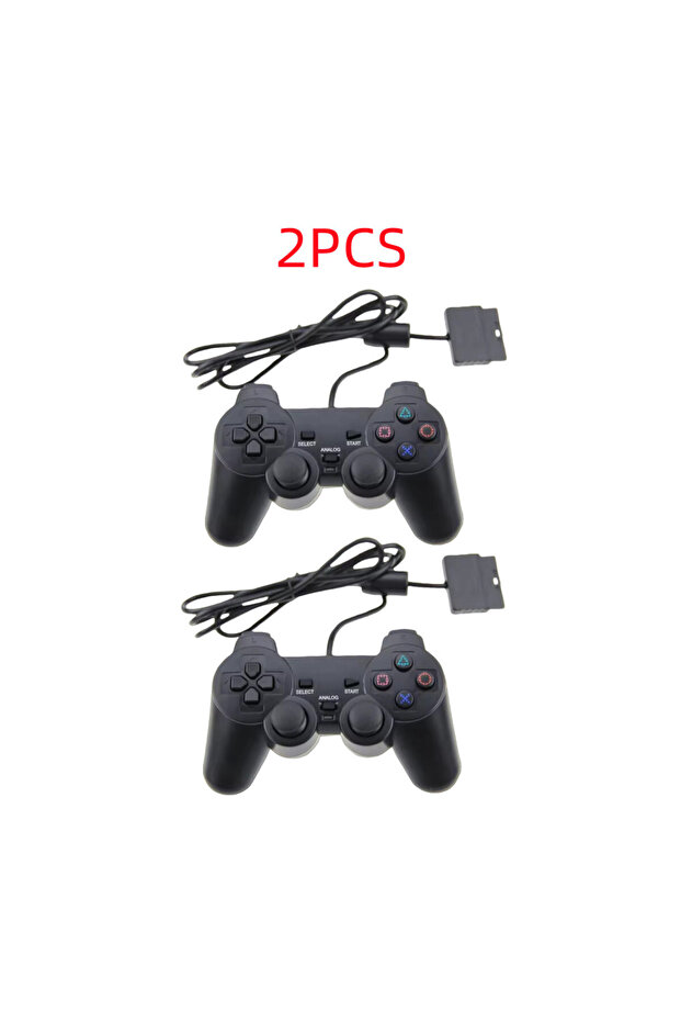 قطعتان من وحدة تحكم الألعاب السلكية COOL DIER لجهاز PS2، عصا تحكم بالألعاب مع خاصية الاهتزاز لـ P