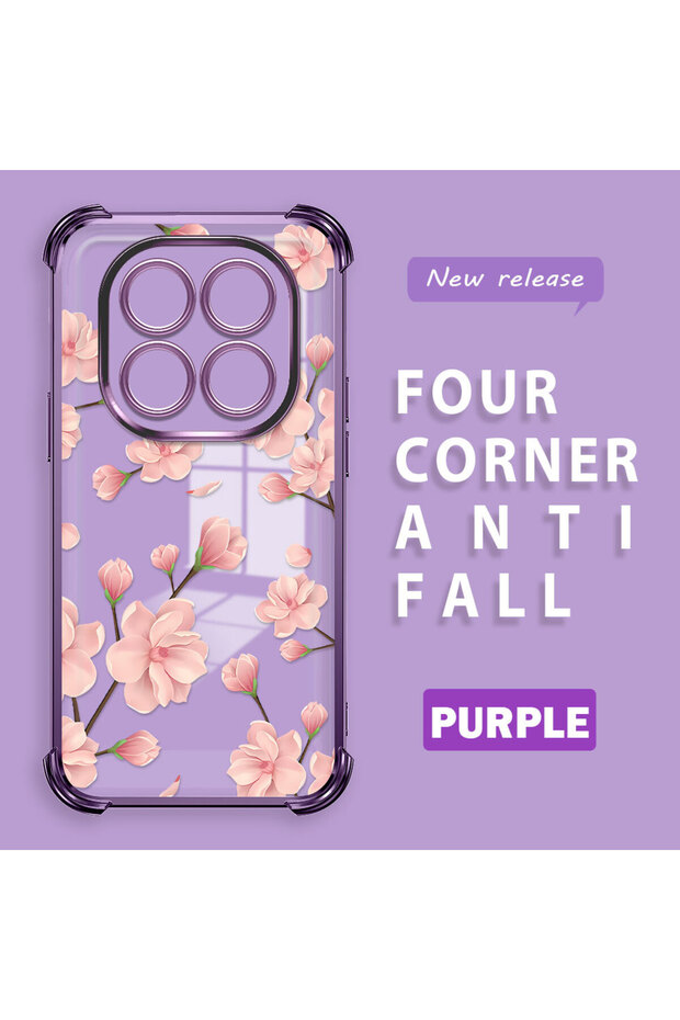 Redmi Note 14 Pro 4g Compatible Transparent Back Four Corners Reinforced Impact Protection Silicone Case