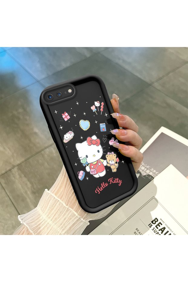 Black Silicone Case Compatible with iPhone 7 Plus/8 Plus, Shockproof with Camera Protection